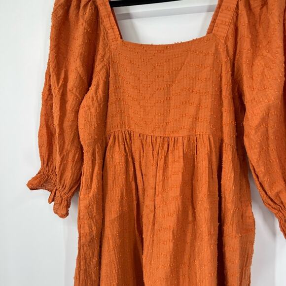 Madewell Puff-Sleeve Waisted Mini Dress in Mulled Cider - Picture 5 of 8